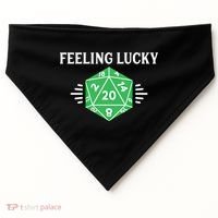 Dungeon Feeling Lucky Rpg D20 20 Sided Dice Gaming Nerdy Gift USA-Made Doggie Bandana thumb 0