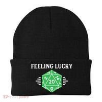 Dungeon Feeling Lucky Rpg D20 20 Sided Dice Gaming Nerdy Gift Beanie thumb 0