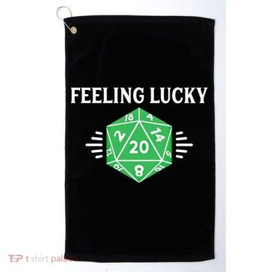 Dungeon Feeling Lucky Rpg D20 20 Sided Dice Gaming Nerdy Gift Golf Towel
