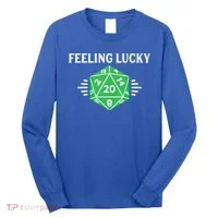 Dungeon Feeling Lucky Rpg D20 20 Sided Dice Gaming Nerdy Gift Long Sleeve Shirt thumb 0