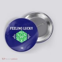 Dungeon Feeling Lucky Rpg D20 20 Sided Dice Gaming Nerdy Gift Button thumb 0