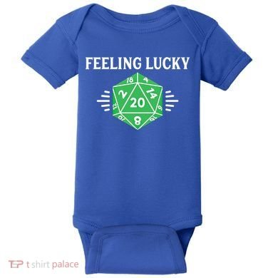 Dungeon Feeling Lucky Rpg D20 20 Sided Dice Gaming Nerdy Gift Baby Bodysuit