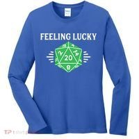 Dungeon Feeling Lucky Rpg D20 20 Sided Dice Gaming Nerdy Gift Women's Long Sleeve Shirt thumb 0