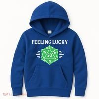 Dungeon Feeling Lucky Rpg D20 20 Sided Dice Gaming Nerdy Gift Kids Hoodie thumb 0