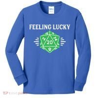 Dungeon Feeling Lucky Rpg D20 20 Sided Dice Gaming Nerdy Gift Kids Long Sleeve Shirt thumb 0