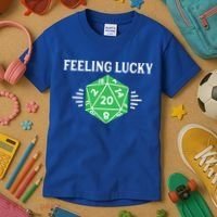 Dungeon Feeling Lucky Rpg D20 20 Sided Dice Gaming Nerdy Gift Kids T-Shirt thumb 3
