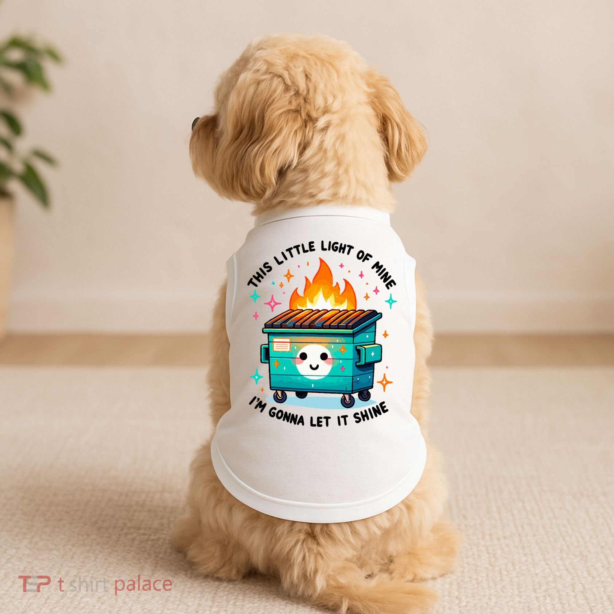 Dumpster Fire Light IM Gonna Let It Shine Halloween Doggie Tank