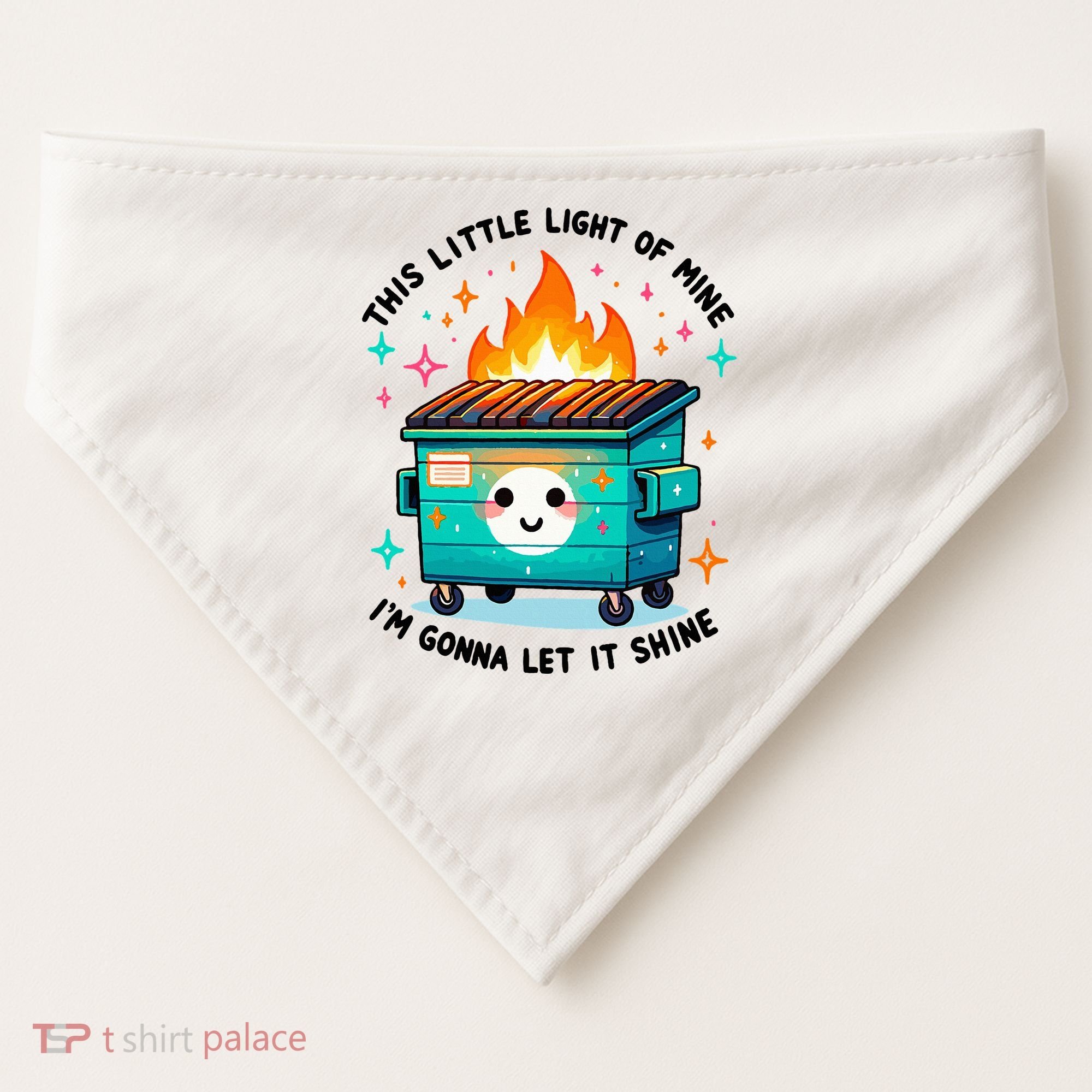 Dumpster Fire Light IM Gonna Let It Shine Halloween USA-Made Doggie Bandana
