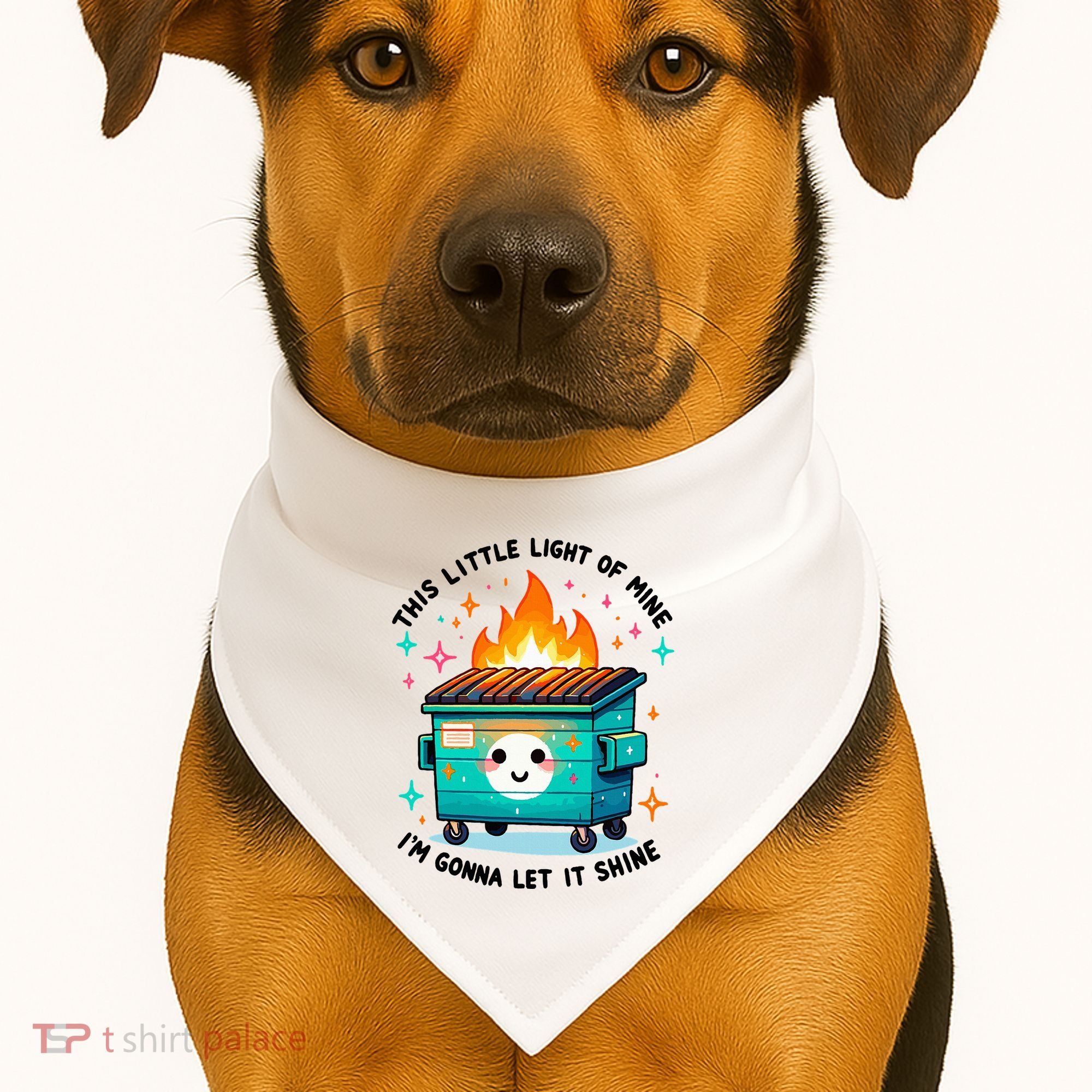 Dumpster Fire Light IM Gonna Let It Shine Halloween USA-Made Doggie Bandana