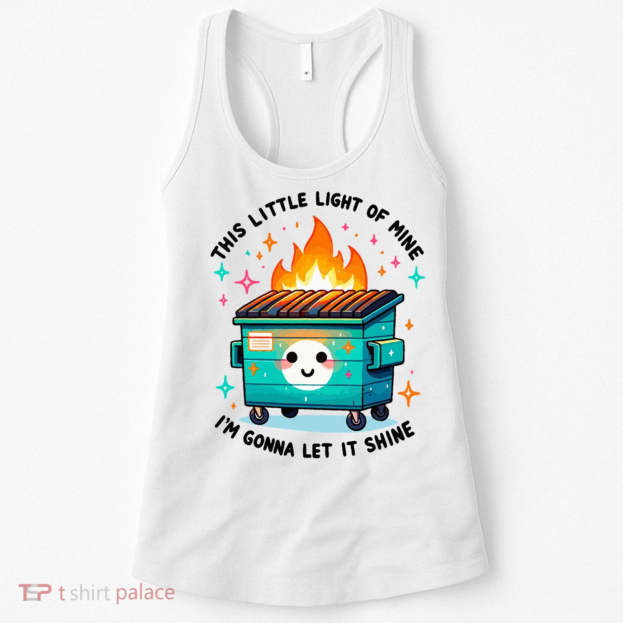 Dumpster Fire Light IM Gonna Let It Shine Halloween Women's Tank Top