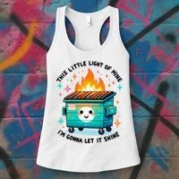 Dumpster Fire Light IM Gonna Let It Shine Halloween Women's Tank Top thumb 3