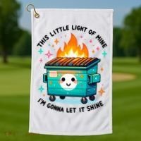 Dumpster Fire Light IM Gonna Let It Shine Halloween Golf Towel thumb 1
