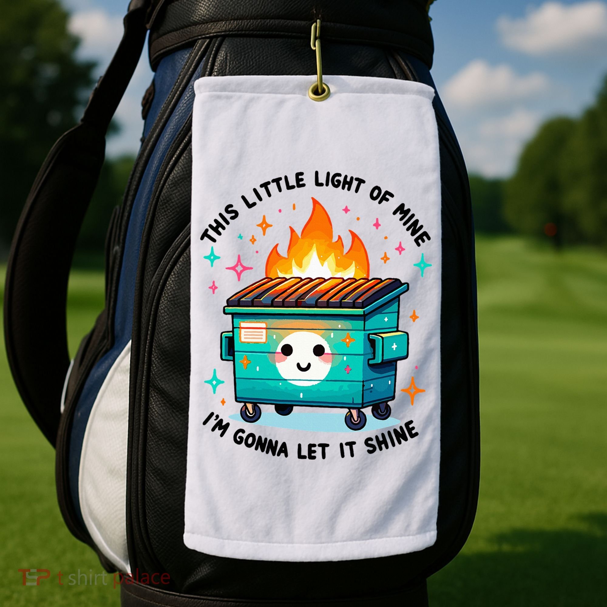 Dumpster Fire Light IM Gonna Let It Shine Halloween Golf Towel