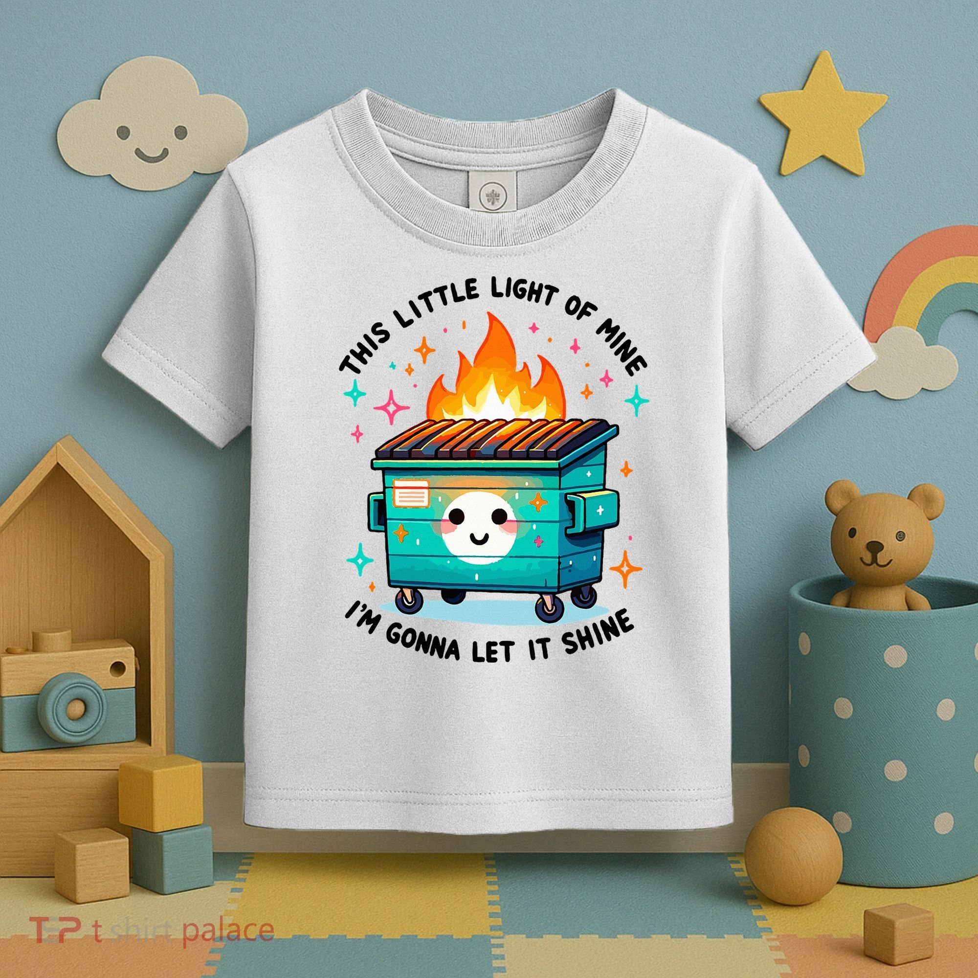 Dumpster Fire Light IM Gonna Let It Shine Halloween Toddler T-Shirt