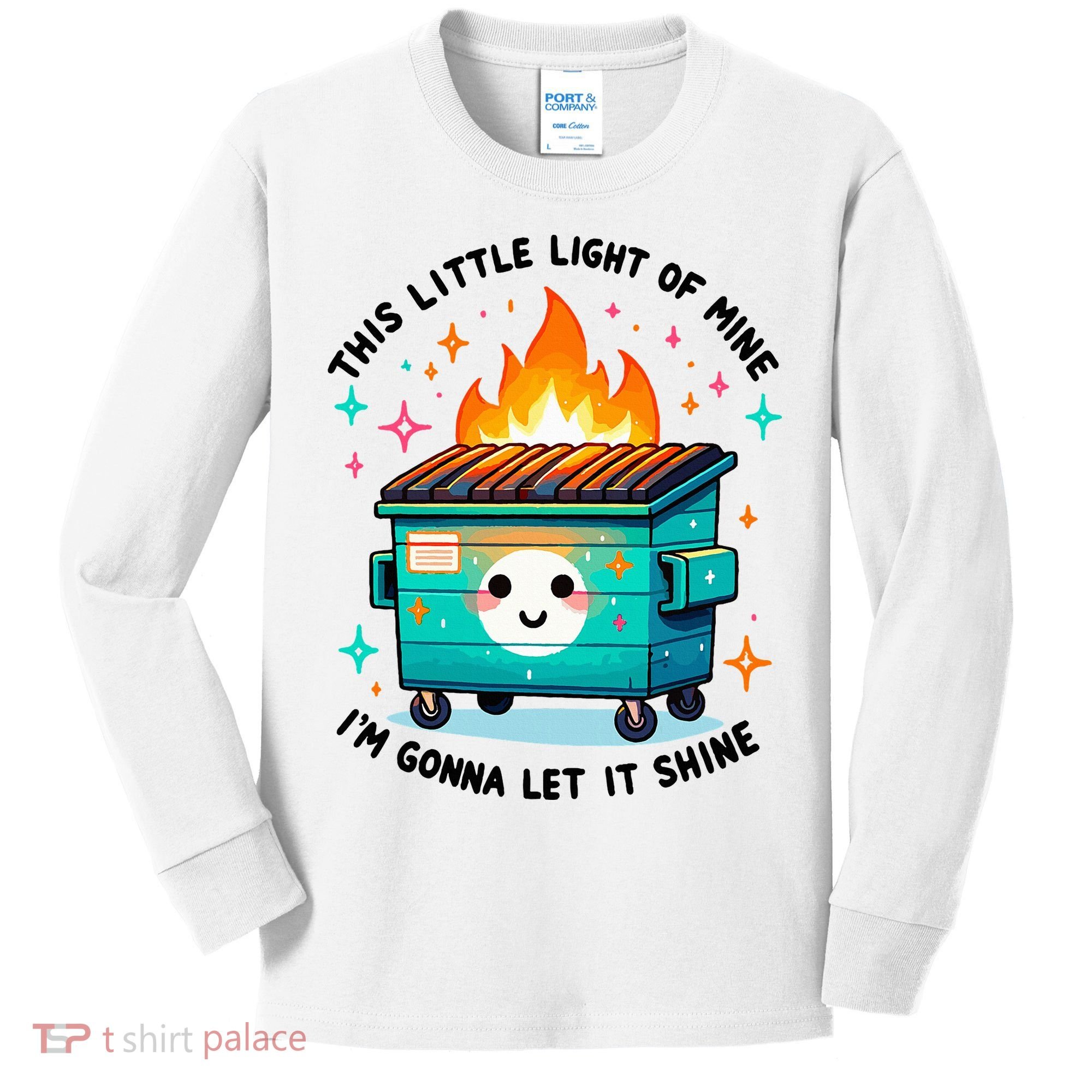 Dumpster Fire Light IM Gonna Let It Shine Halloween Kids Long Sleeve Shirt