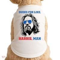 Dudes For Like Harris Man White Dude For Kamala Harris 2024 Doggie Tank thumb 0
