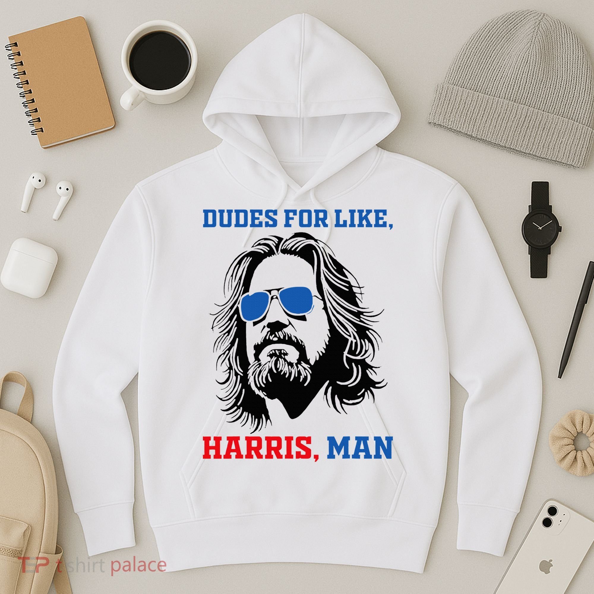 Dudes For Like Harris Man White Dude For Kamala Harris 2024 Hoodie