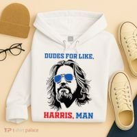 Dudes For Like Harris Man White Dude For Kamala Harris 2024 Hoodie thumb 4