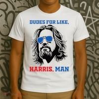 Dudes For Like Harris Man White Dude For Kamala Harris 2024 T-Shirt thumb 3