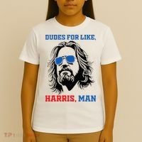 Dudes For Like Harris Man White Dude For Kamala Harris 2024 T-Shirt thumb 4