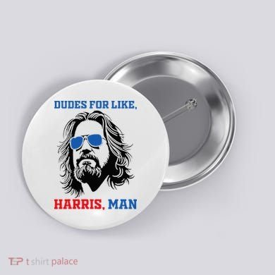 Dudes For Like Harris Man White Dude For Kamala Harris 2024 Button
