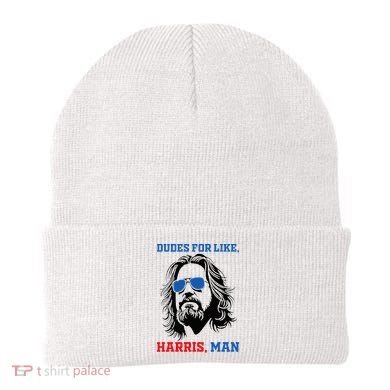 Dudes For Like Harris Man White Dude For Kamala Harris 2024 Beanie