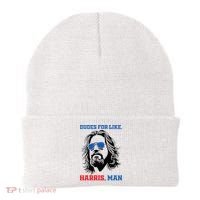 Dudes For Like Harris Man White Dude For Kamala Harris 2024 Beanie thumb 0