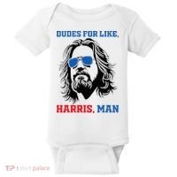 Dudes For Like Harris Man White Dude For Kamala Harris 2024 Baby Bodysuit thumb 0