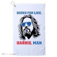 Dudes For Like Harris Man White Dude For Kamala Harris 2024 Golf Towel thumb 0