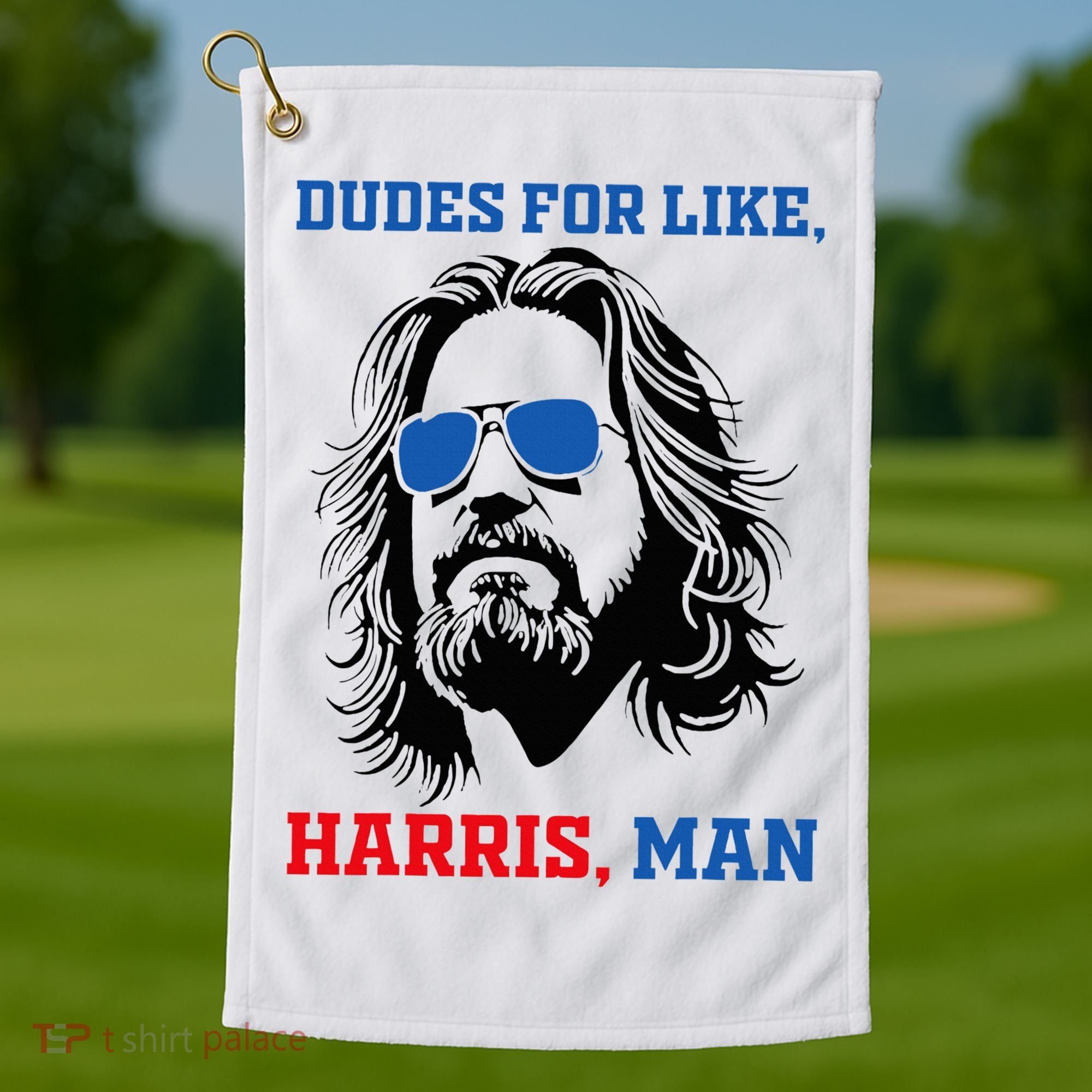 Dudes For Like Harris Man White Dude For Kamala Harris 2024 Golf Towel