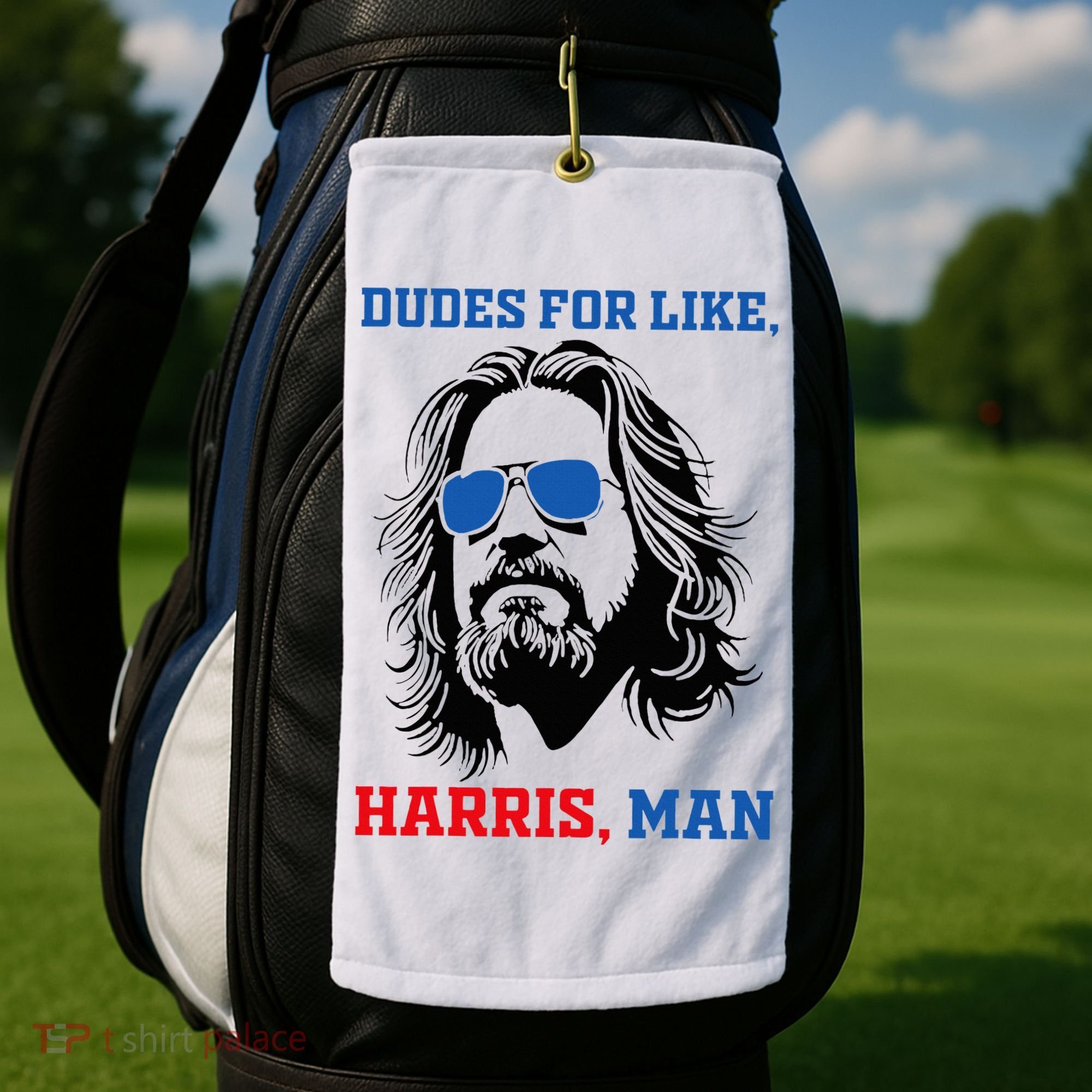 Dudes For Like Harris Man White Dude For Kamala Harris 2024 Golf Towel