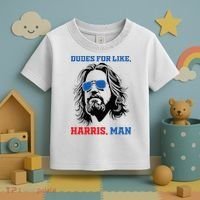 Dudes For Like Harris Man White Dude For Kamala Harris 2024 Toddler T-Shirt thumb 3