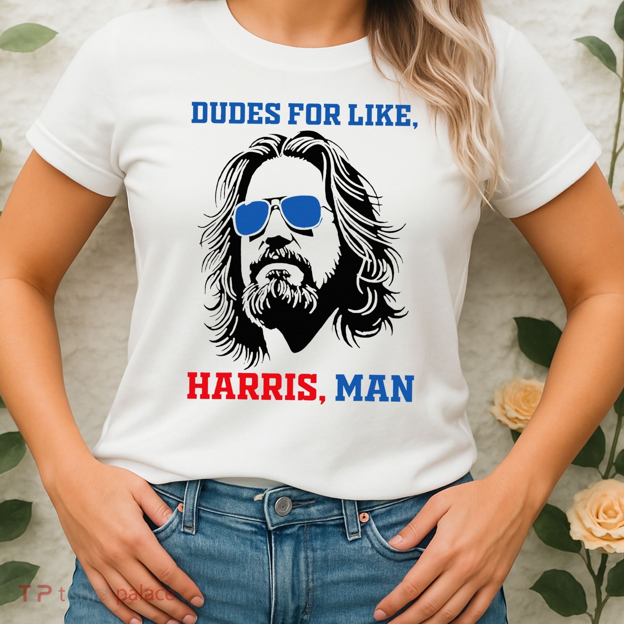 Dudes For Like Harris Man White Dude For Kamala Harris 2024 Women's T-Shirt