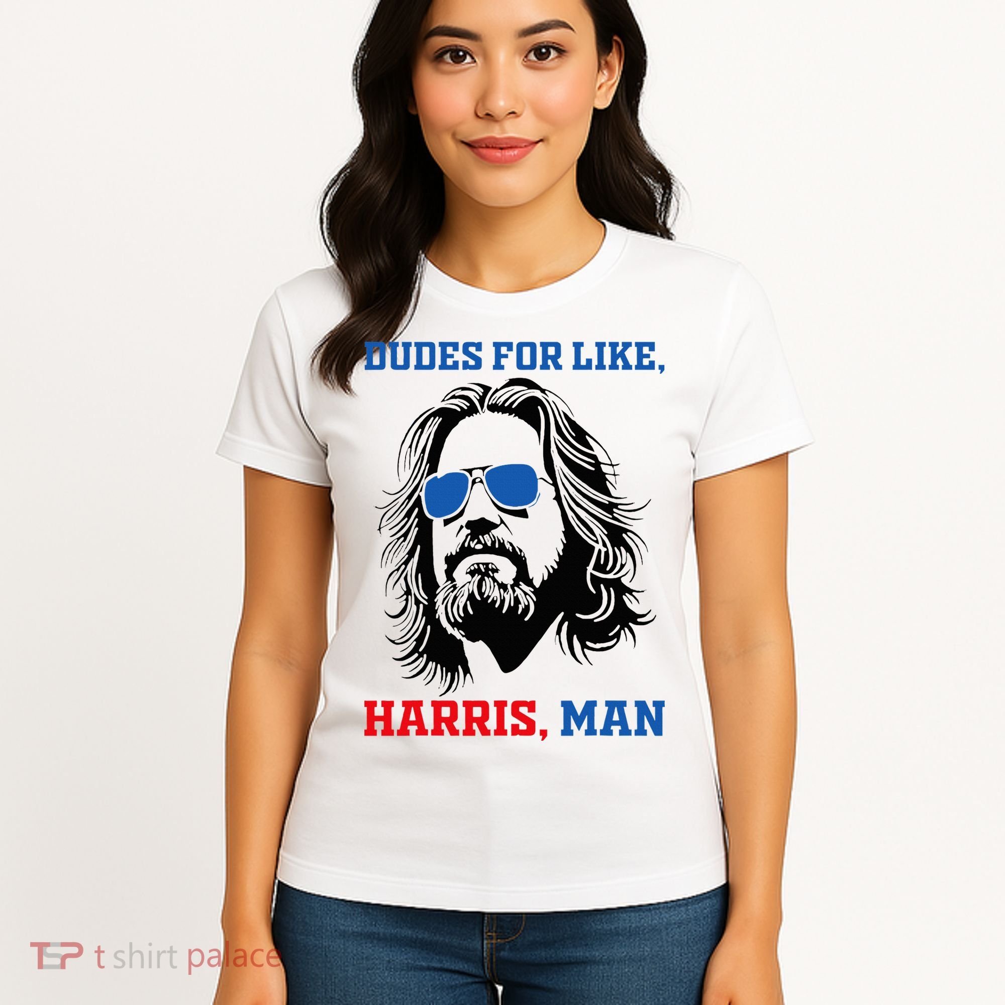 Dudes For Like Harris Man White Dude For Kamala Harris 2024 Women's T-Shirt