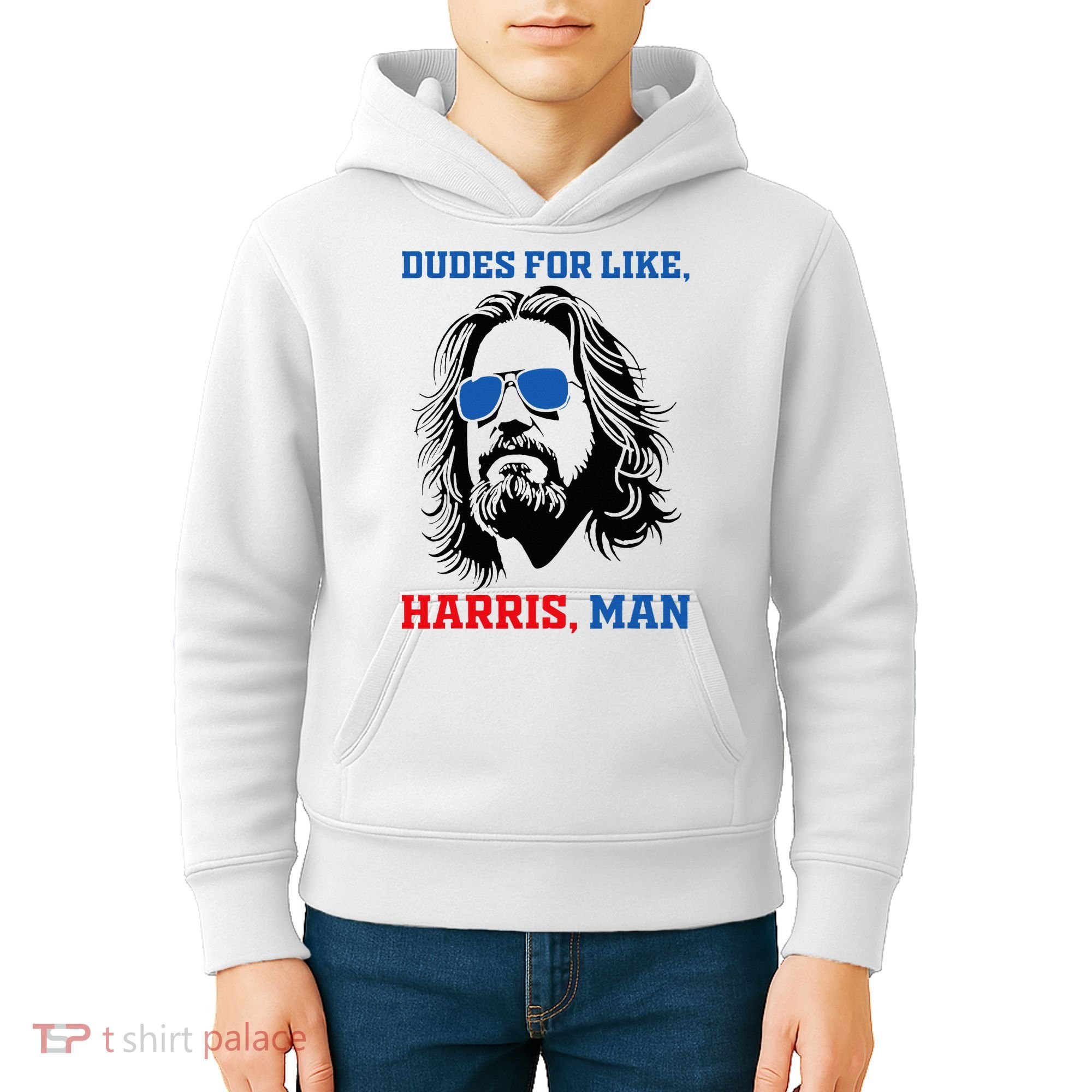 Dudes For Like Harris Man White Dude For Kamala Harris 2024 Kids Hoodie
