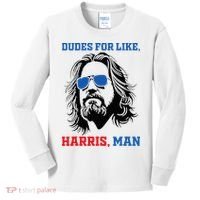 Dudes For Like Harris Man White Dude For Kamala Harris 2024 Kids Long Sleeve Shirt thumb 0