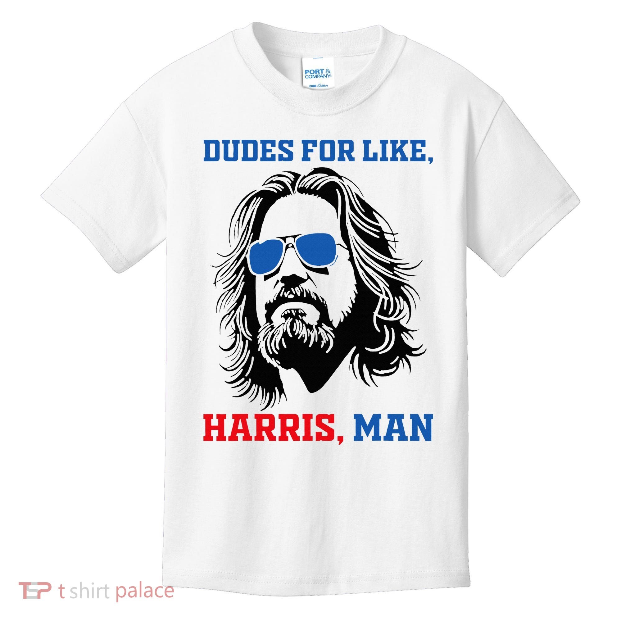 Dudes For Like Harris Man White Dude For Kamala Harris 2024 Kids T-Shirt