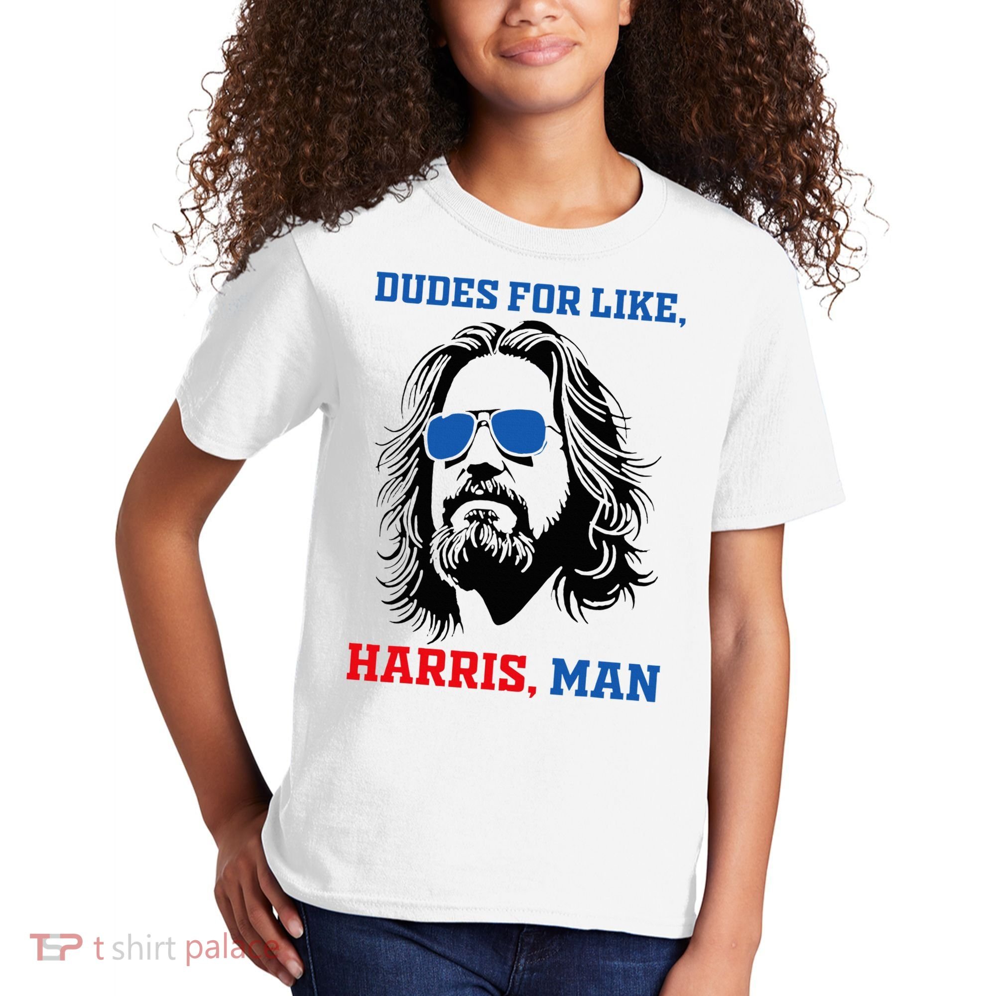 Dudes For Like Harris Man White Dude For Kamala Harris 2024 Kids T-Shirt