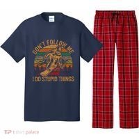 DonT Follow Me I Do Stupid Things Gift Winter Snowboarding Pajama Set thumb 0