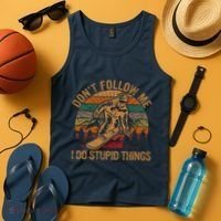 DonT Follow Me I Do Stupid Things Gift Winter Snowboarding Tank Top thumb 4