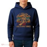 DonT Follow Me I Do Stupid Things Gift Winter Snowboarding Kids Hoodie thumb 4