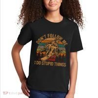 DonT Follow Me I Do Stupid Things Gift Winter Snowboarding Kids T-Shirt thumb 2