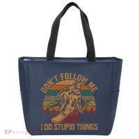 DonT Follow Me I Do Stupid Things Gift Winter Snowboarding Tote Bag thumb 0