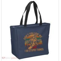 DonT Follow Me I Do Stupid Things Gift Winter Snowboarding Tote Bag thumb 2