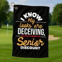Don't Forget My Senior Discount Old Age Retiree Grandpa Golf Towel thumb 1