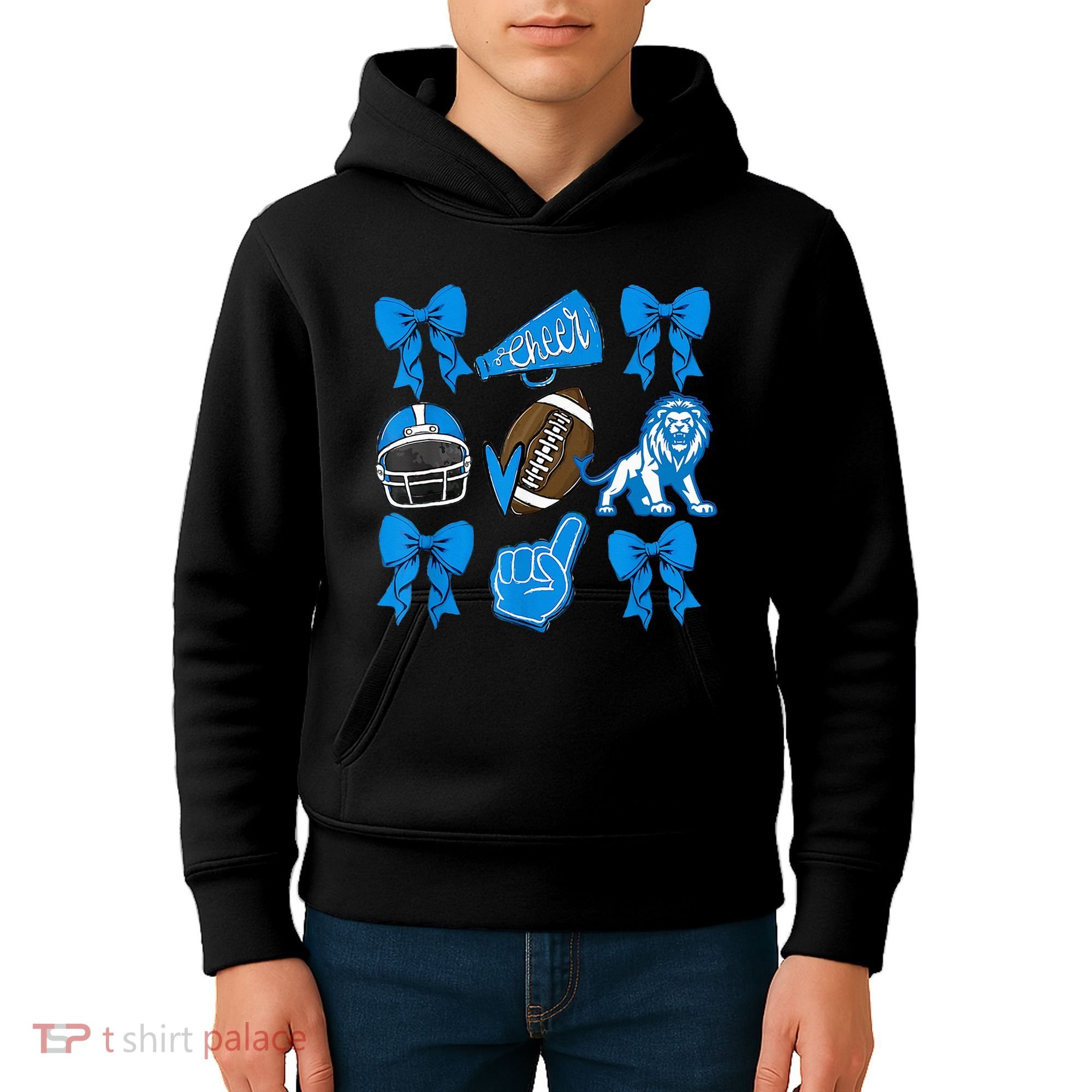Detroit Fan Mashup Football Cheer Kids Hoodie