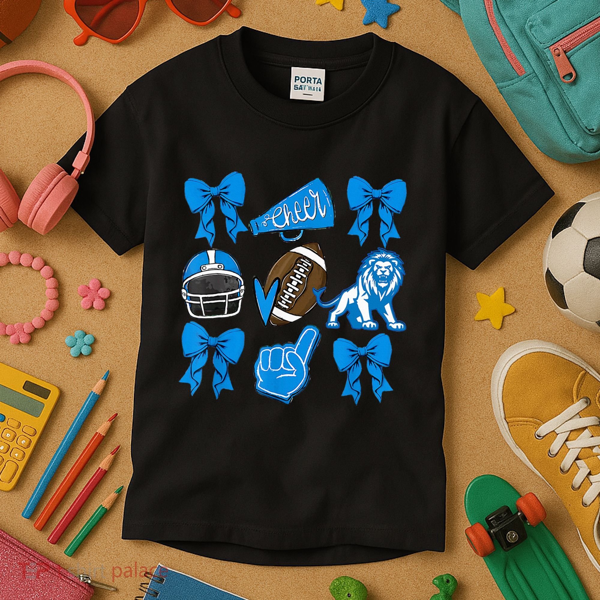 Detroit Fan Mashup Football Cheer Kids T-Shirt