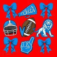 Detroit Fan Mashup Football Cheer Santa Hat thumb 1