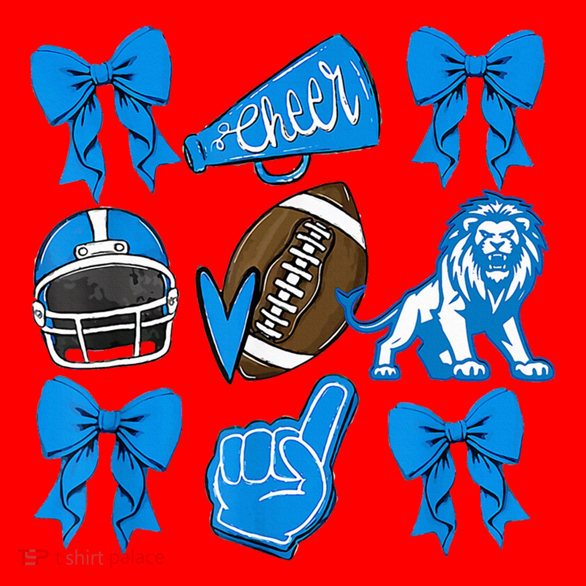 Detroit Fan Mashup Football Cheer Santa Hat