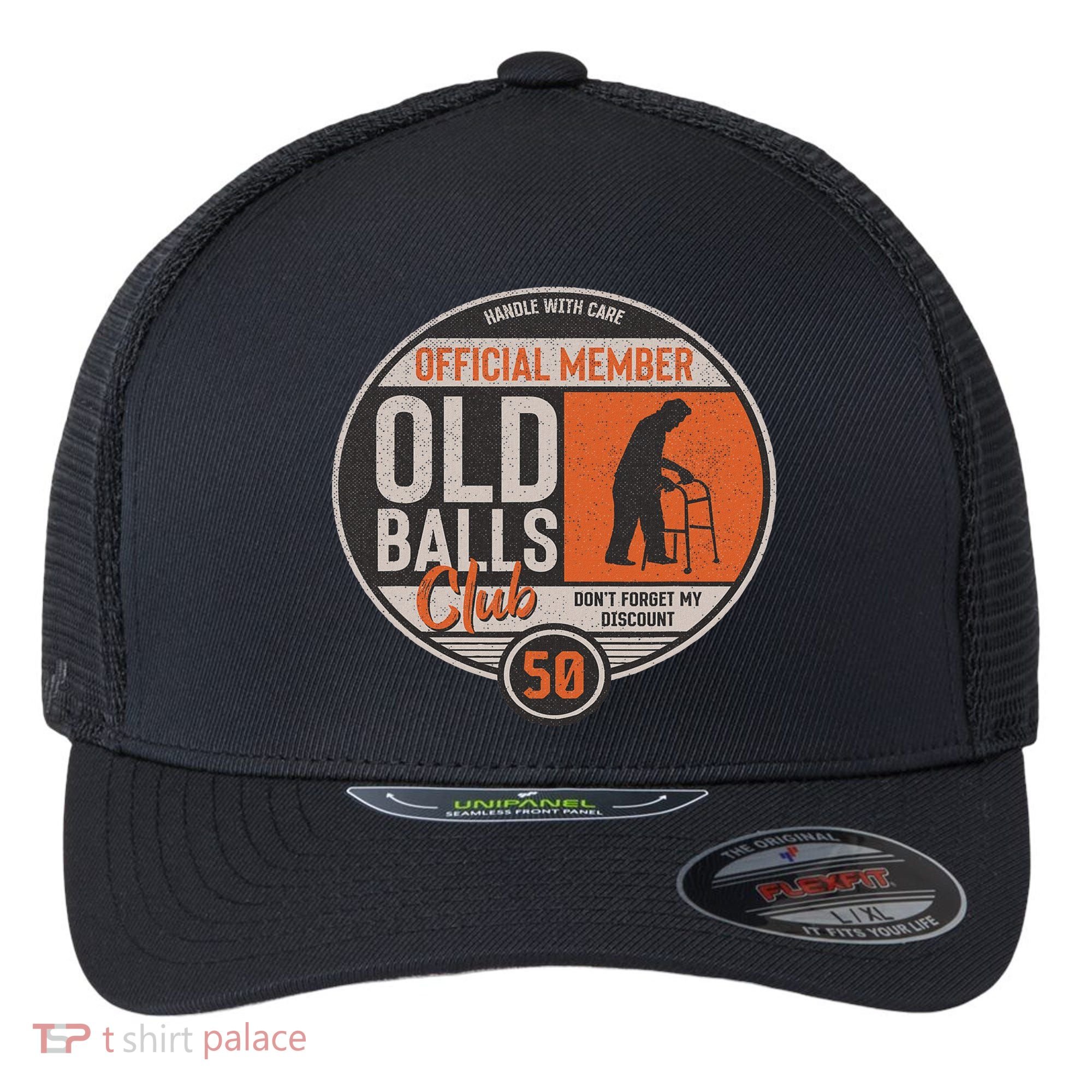Don't Forget My Discount Funny Senior Citizen 50th Birthday Flexfit Unipanel Trucker Cap